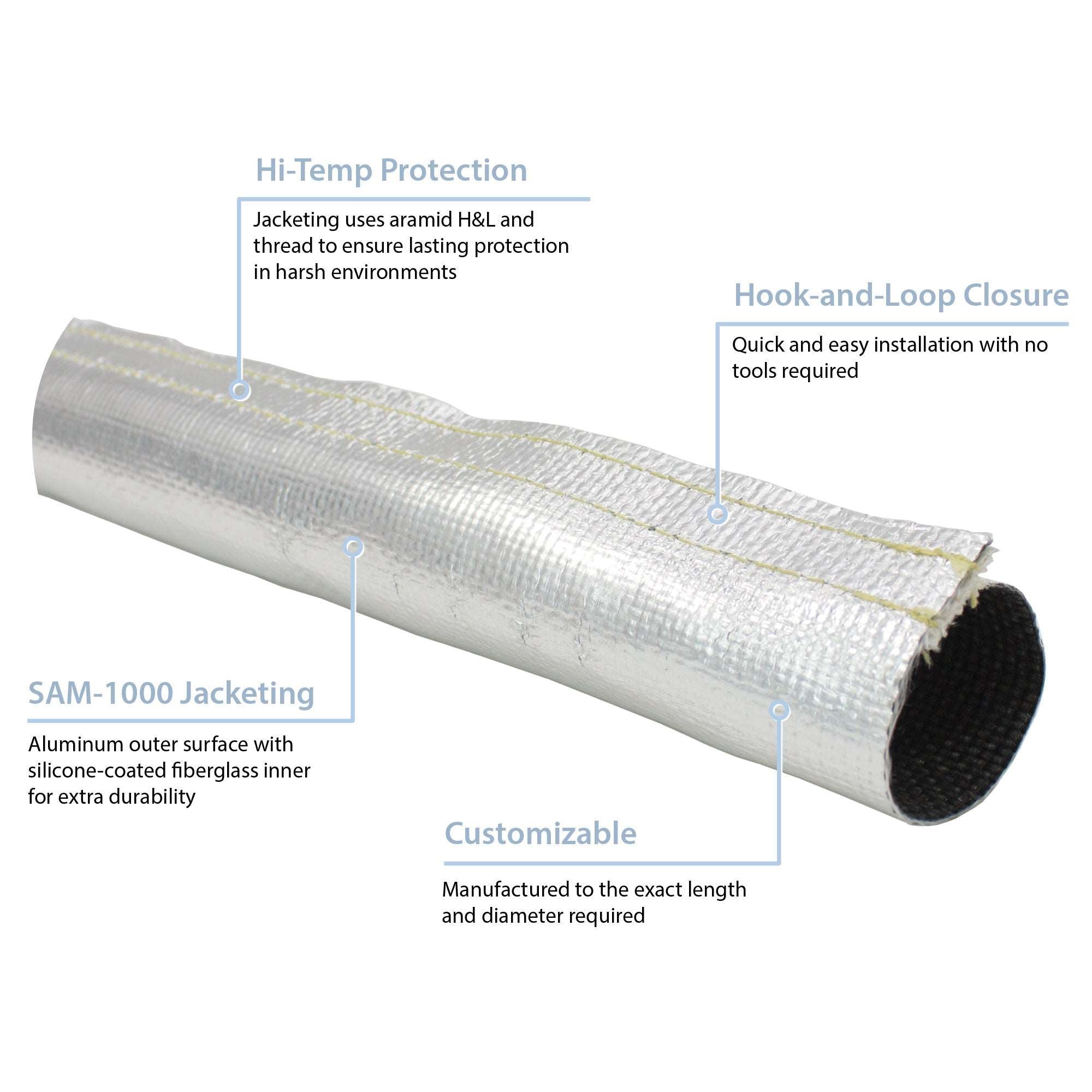 Hook-It® (SAM-1000) High-Temp Heat Shielding Sleeve