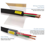 Shrink-N-Repair (Clear) polyolefin 2:1 wrap around heat shrink tubing infographic Shrink-N-Repair (Clear) polyolefin 2:1 wrap around heat shrink tubing infographic