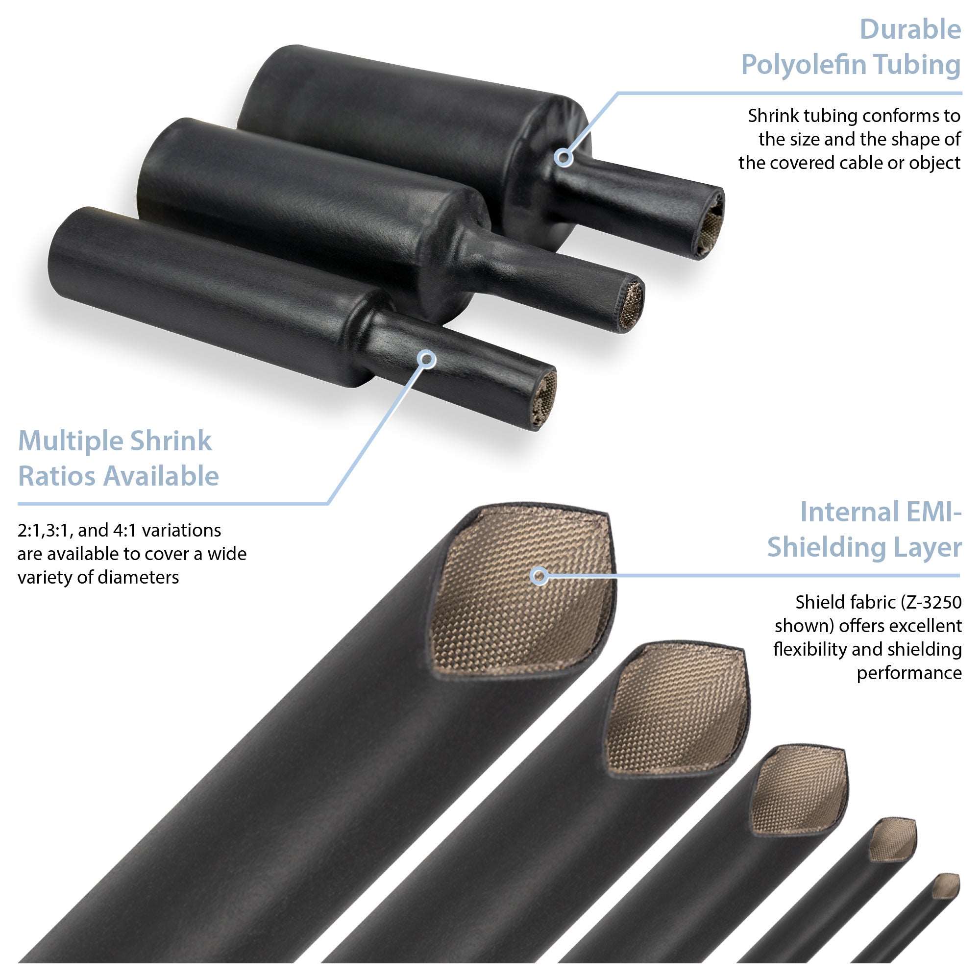 Shrink-N-Shield® (TW) Flexible EMI Shielded Tubing