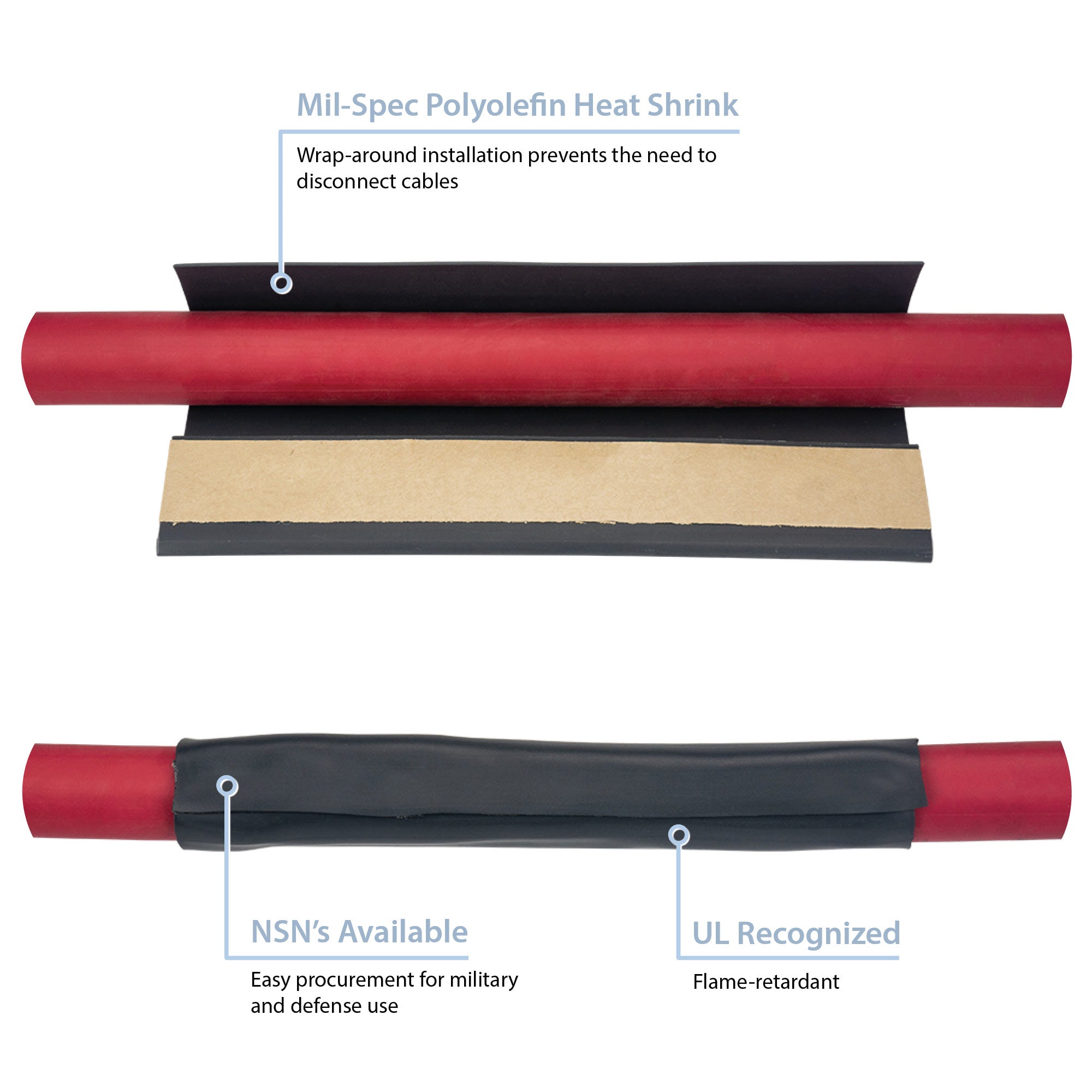 PRT® MIL-SPEC Wrap-Around Heat Shrink Tubing
