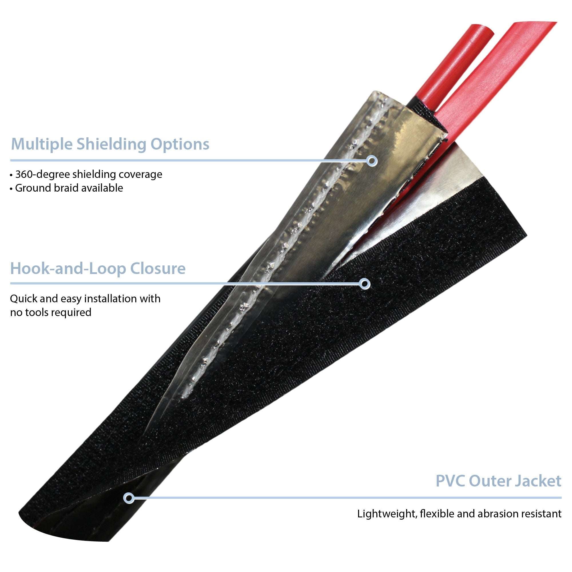 Hook-N-Shield® (63) Cable Bundling with EMI Shielding